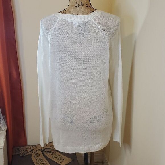BCBGENERATION  ivory semi sheer oversized sweater size Med/Large - Picture 6 of 10